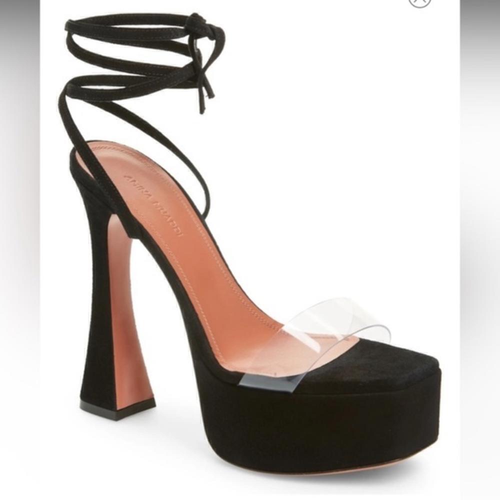 Amina Muaddi Sita‎ ankle tie platform sandal size 38.5EU